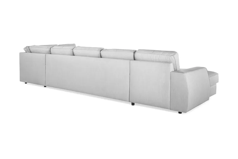 Optus Lyx 6-sits Högervänd U-formad Large Soffa med Divan och Schäslong i Tyg - Grå - Möbler - Soffa - U-soffa