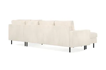 Peppe 4-sits Högervänd U-formad Soffa med Divan och Schäslong i Manchester - Beige - Möbler - Soffa - U-soffa