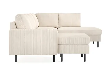 Peppe 4-sits Högervänd U-formad Soffa med Divan och Schäslong i Manchester - Beige - Möbler - Soffa - U-soffa