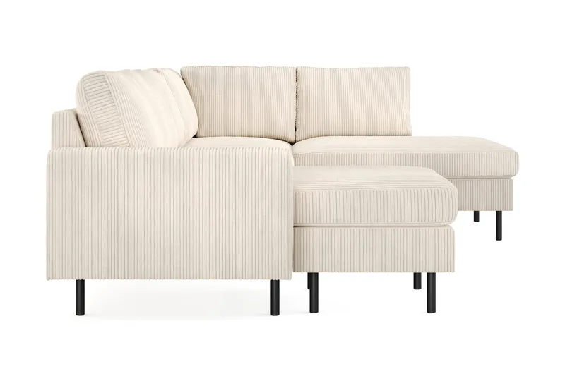Peppe 4-sits Högervänd U-formad Soffa med Divan och Schäslong i Manchester - Beige - Möbler - Soffa - U-soffa