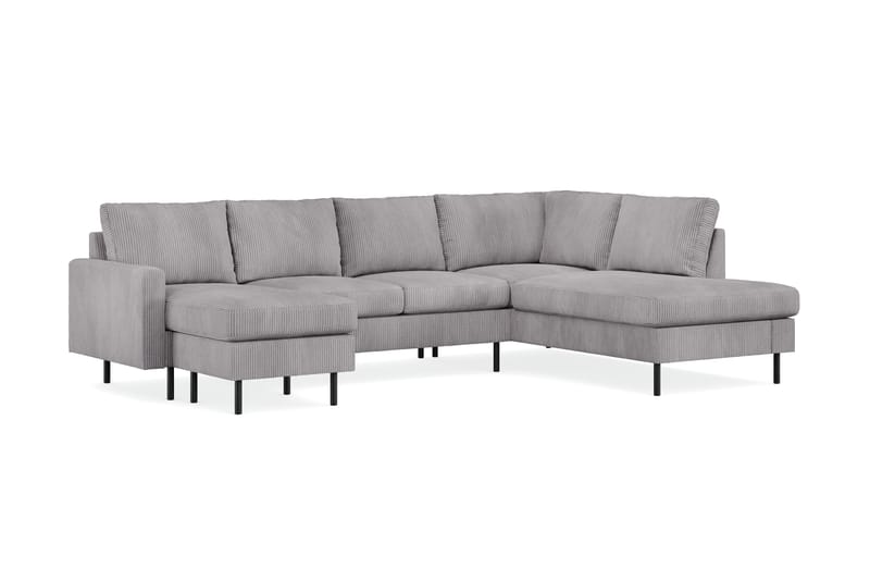 Peppe 4-sits Högervänd U-formad Soffa med Divan och Schäslong i Manchester - Mörkgrå - Möbler - Soffa - U-soffa