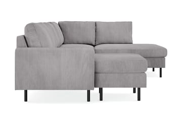 Peppe 4-sits Högervänd U-formad Soffa med Divan och Schäslong i Manchester - Mörkgrå - Möbler - Soffa - U-soffa