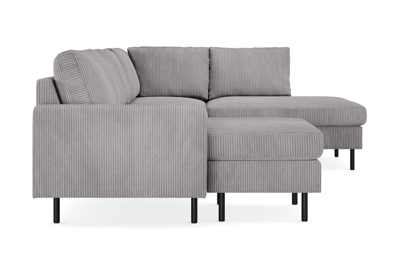 Peppe 4-sits Högervänd U-formad Soffa med Divan och Schäslong i Manchester - Mörkgrå - Möbler - Soffa - U-soffa
