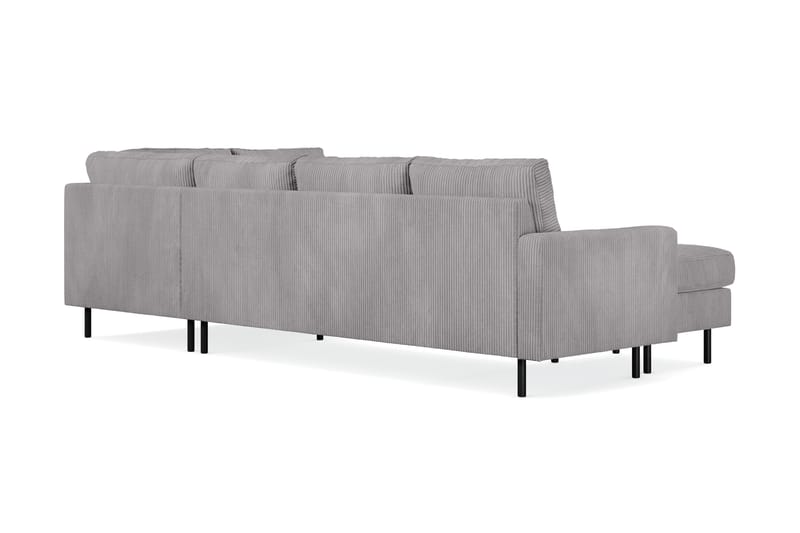 Peppe 4-sits Högervänd U-formad Soffa med Divan och Schäslong i Manchester - Mörkgrå - Möbler - Soffa - U-soffa