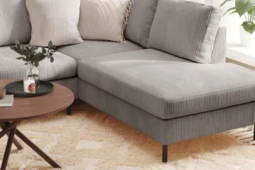 Peppe 4-sits Högervänd U-formad Soffa med Divan och Schäslong i Manchester - Mörkgrå - Möbler - Soffa - U-soffa