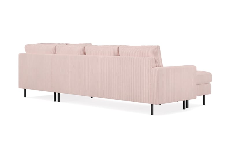 Peppe 4-sits Högervänd U-formad Soffa med Divan och Schäslong i Manchester - Rosa - Möbler - Soffa - U-soffa