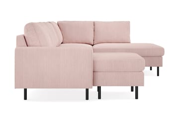 Peppe 4-sits Högervänd U-formad Soffa med Divan och Schäslong i Manchester - Rosa - Möbler - Soffa - U-soffa