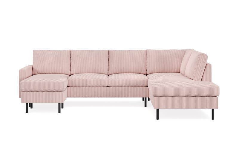 Peppe 4-sits Högervänd U-formad Soffa med Divan och Schäslong i Manchester - Rosa - Möbler - Soffa - U-soffa
