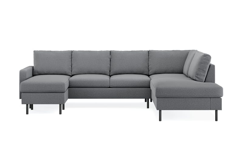 Peppe 4-sits Högervänd U-formad Soffa med Divan och Schäslong i Tyg - Ljusgrå - Möbler - Soffa - U-soffa
