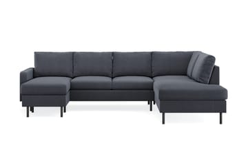 Peppe 4-sits Högervänd U-formad Soffa med Divan och Schäslong i Tyg - Mörkgrå - Möbler - Soffa - U-soffa
