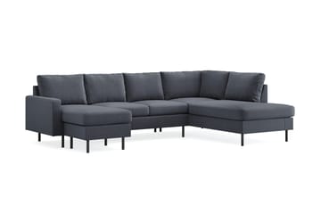 Peppe 4-sits Högervänd U-formad Soffa med Divan och Schäslong i Tyg - Mörkgrå - Möbler - Soffa - U-soffa