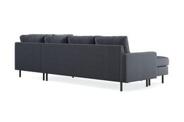 Peppe 4-sits Högervänd U-formad Soffa med Divan och Schäslong i Tyg - Mörkgrå - Möbler - Soffa - U-soffa