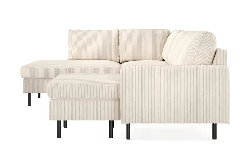 Peppe 4-sits Vänstervänd U-formad Soffa med Divan och Schäslong i Manchester - Beige - Möbler - Soffa - U-soffa