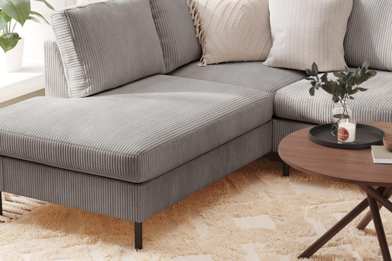 Peppe 4-sits Vänstervänd U-formad Soffa med Divan och Schäslong i Manchester - Mörkgrå - Möbler - Soffa - U-soffa