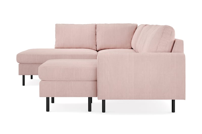 Peppe 4-sits Vänstervänd U-formad Soffa med Divan och Schäslong i Manchester - Rosa - Möbler - Soffa - U-soffa