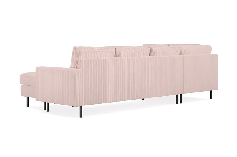 Peppe 4-sits Vänstervänd U-formad Soffa med Divan och Schäslong i Manchester - Rosa - Möbler - Soffa - U-soffa