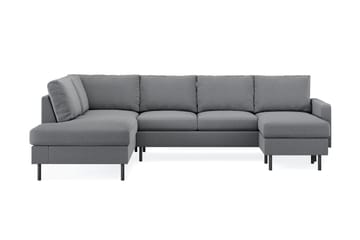 Peppe 4-sits Vänstervänd U-formad Soffa med Divan och Schäslong i Tyg - Ljusgrå - Möbler - Soffa - U-soffa