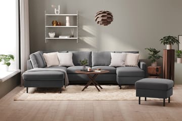 Peppe 4-sits Vänstervänd U-formad Soffa med Divan och Schäslong i Tyg - Ljusgrå - Möbler - Soffa - U-soffa