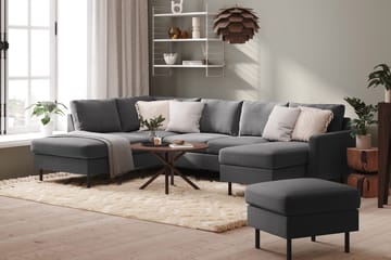 Peppe 4-sits Vänstervänd U-formad Soffa med Divan och Schäslong i Tyg - Ljusgrå - Möbler - Soffa - U-soffa