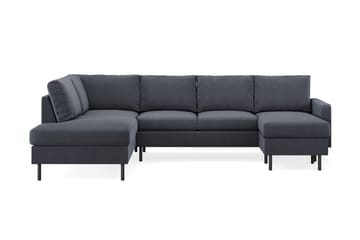 Peppe 4-sits Vänstervänd U-formad Soffa med Divan och Schäslong i Tyg - Mörkgrå - Möbler - Soffa - U-soffa