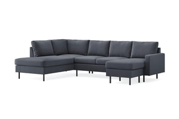 Peppe 4-sits Vänstervänd U-formad Soffa med Divan och Schäslong i Tyg - Mörkgrå - Möbler - Soffa - U-soffa