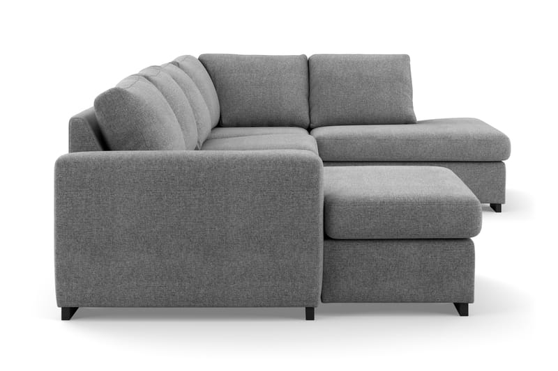 Porto 4-sits Högervänd U-formad Soffa med Divan och Schäslong i Tyg - Ljusgrå - Möbler - Soffa - U-soffa