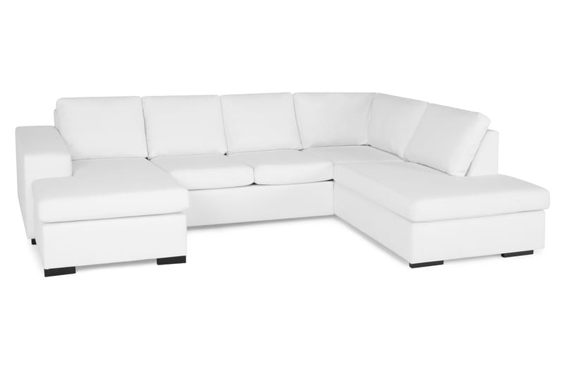 U-soffa Sit Down med Divan Vänster Konstläder - Vit - Skinnsoffa - U-soffa