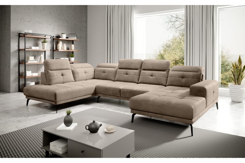 Soffa m. Divan och Schäslong Hago - Beige - U-soffa