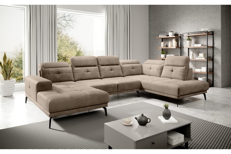 Soffa m. Divan och Schäslong Hago - Beige - U-soffa