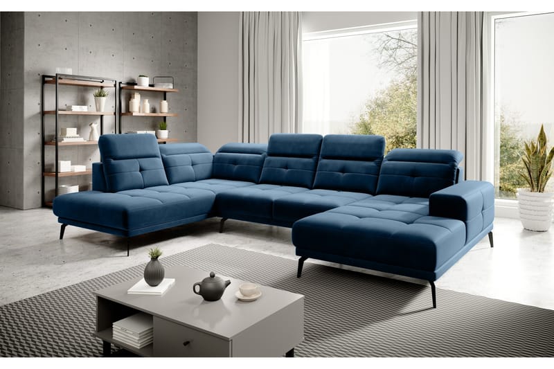 Soffa m. Divan och Schäslong Hago - Blå - Möbler - Soffa - U-soffa