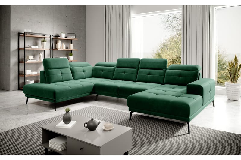 Soffa m. Divan och Schäslong Hago - Grön - Möbler - Soffa - U-soffa