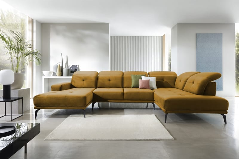 Soffa m. Divan och Schäslong Hago - Gul - Möbler - Soffa - U-soffa