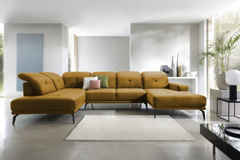 Soffa m. Divan och Schäslong Hago - Gul - Möbler - Soffa - U-soffa