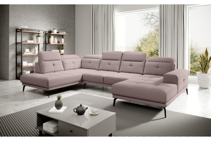 Soffa m. Divan och Schäslong Hago - Ljusrosa - Möbler - Soffa - U-soffa