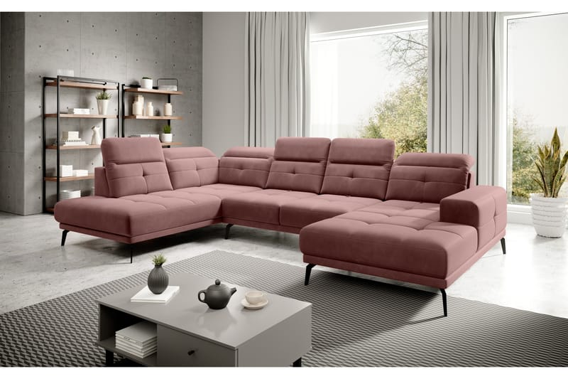 Soffa m. Divan och Schäslong Hago - Rosa - Möbler - Soffa - U-soffa