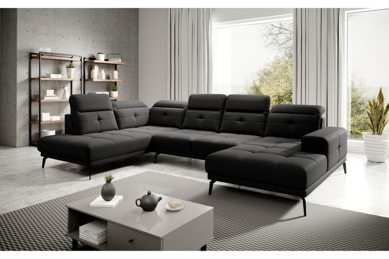 Soffa m. Divan och Schäslong Hago - Svart - Möbler - Soffa - U-soffa