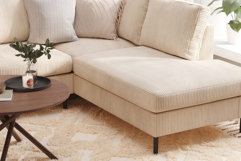 Soffa m. Divan och Schäslong Malley 5-sits Höger - Beige - U-soffa