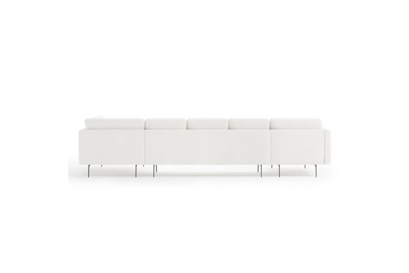 Soffa m. Divan och Schäslong Samella 6-sits - Vit Bouclé - U-soffa