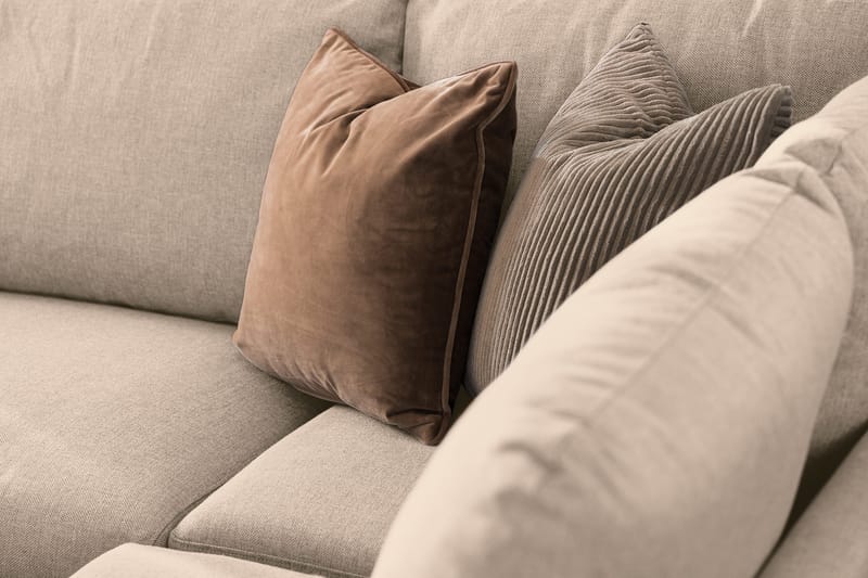 Trend 4-sits Högervänd U-formad Soffa med Divan och Schäslong i Tyg - Beige - Möbler - Soffa - U-soffa
