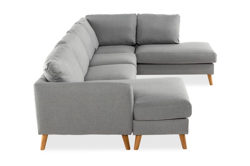 Trend 4-sits Högervänd U-formad Soffa med Divan och Schäslong i Tyg - Grå - Möbler - Soffa - U-soffa