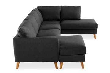 Trend 4-sits Högervänd U-formad Soffa med Divan och Schäslong i Tyg - Svart - Möbler - Soffa - U-soffa