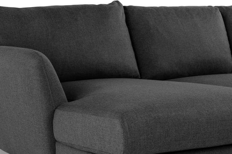 Trend 4-sits Högervänd U-formad Soffa med Divan och Schäslong i Tyg - Svart - Möbler - Soffa - U-soffa