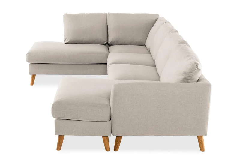 Trend 4-sits Vänstervänd U-formad Soffa med Divan och Schäslong i Tyg - Beige - Möbler - Soffa - U-soffa