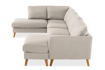 Trend 4-sits Vänstervänd U-formad Soffa med Divan och Schäslong i Tyg - Beige - Möbler - Soffa - U-soffa