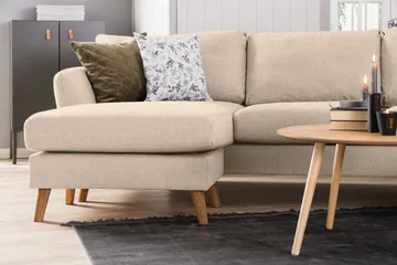 Trend 4-sits Vänstervänd U-formad Soffa med Divan och Schäslong i Tyg - Beige - M öbler - Soffa - U-soffa