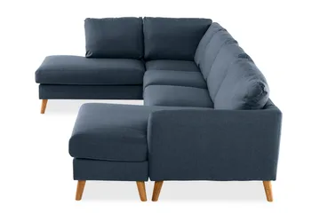 Trend 4-sits Vänstervänd U-formad Soffa med Divan och Schäslong i Tyg - Blå - Möbler - Soffa - U-soffa