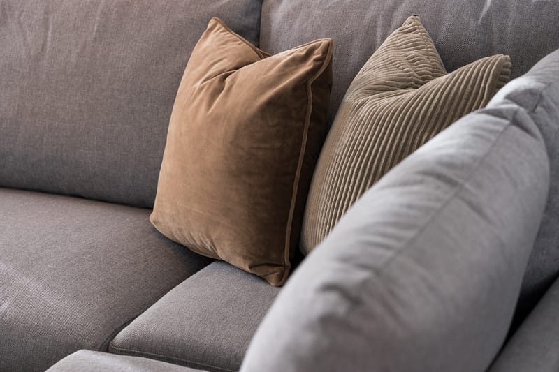 Trend 4-sits Vänstervänd U-formad Soffa med Divan och Schäslong i Tyg - Grå - Möbler - Soffa - U-soffa