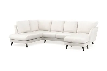 Trend Lyx 4-sits Högervänd U-formad Soffa med Divan och Schäslong i Bouclé - Vit - Möbler - Soffa - Divansoffa & schäslongsoffa - 4 sits soffa med divan