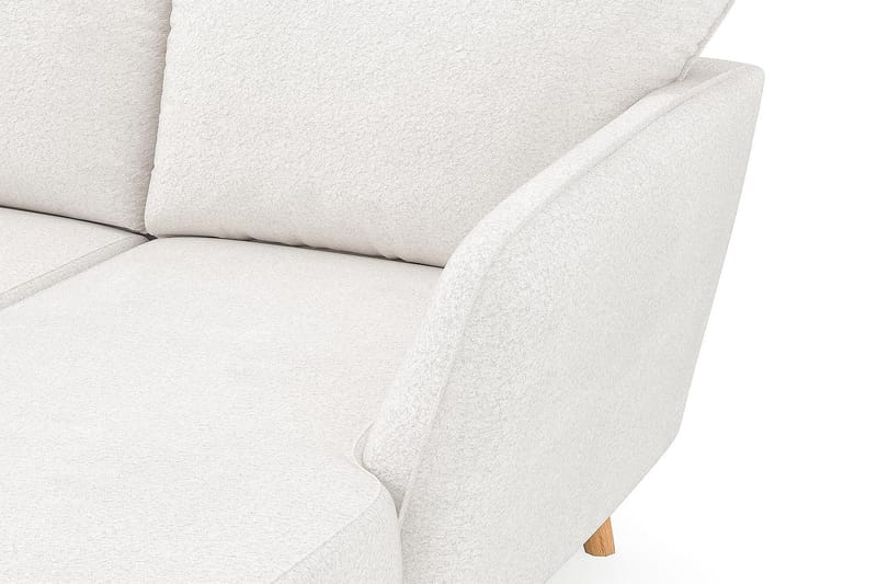 Trend Lyx 4-sits Högervänd U-formad Soffa med Divan och Schäslong i Bouclé - Vit - Möbler - Soffa - U-soffa