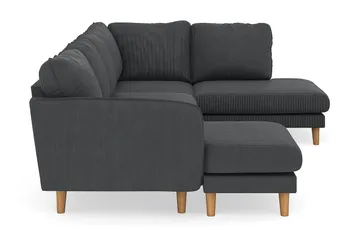 Trend Lyx 4-sits Högervänd U-formad Soffa med Divan och Schäslong i Manchester - Mörkgrå - Möbler - Soffa - U-soffa